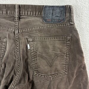 Levis 514 Jeans Corduroy Pants Men 31x32 Brown Straight Leg Casual Winter Preppy